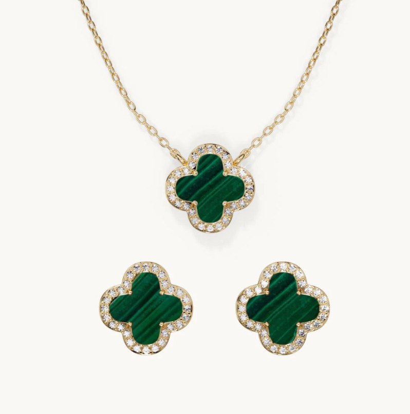 LORA CLOVER OHRSTECKER & KETTEN SET
