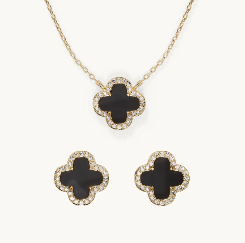 LORA CLOVER OHRSTECKER & KETTEN SET